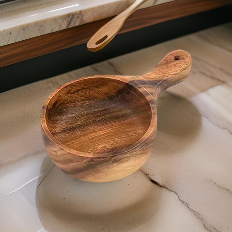 Wooden Serving Bowl With Handle