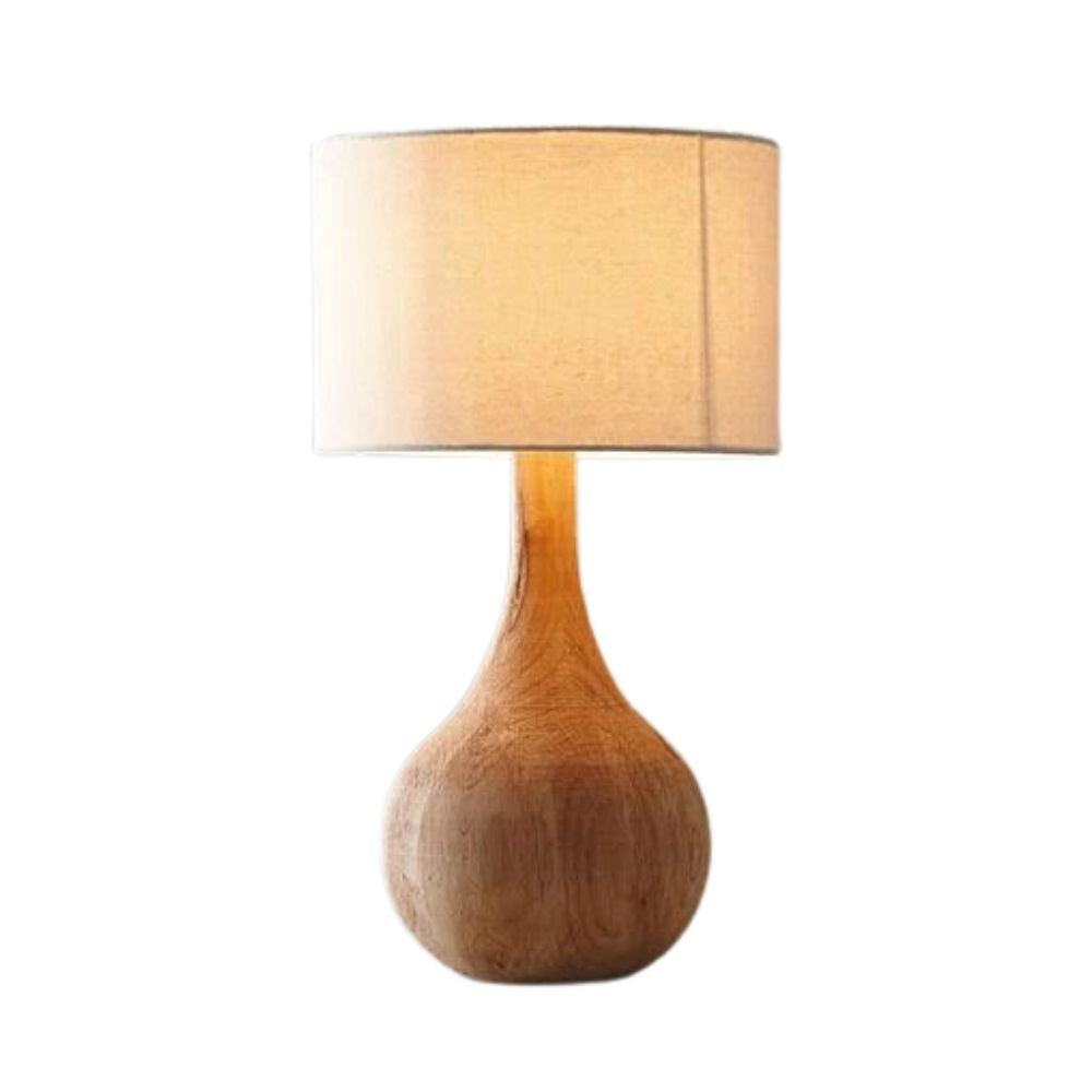 Solid Wood Table Lamp with Natural Polish Finish