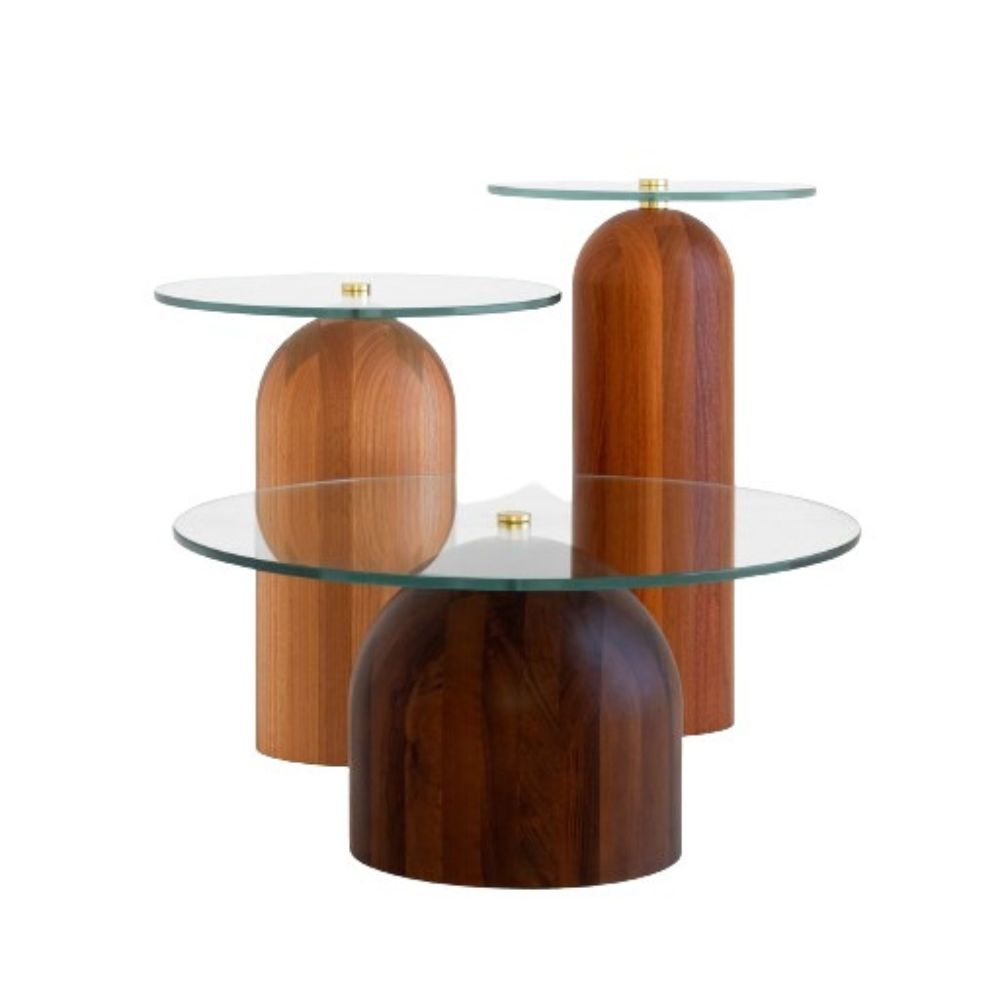 Wooden Table Glass Top Set