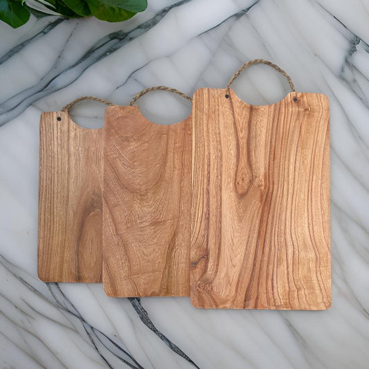 Twine Handle Wooden Cutting Board