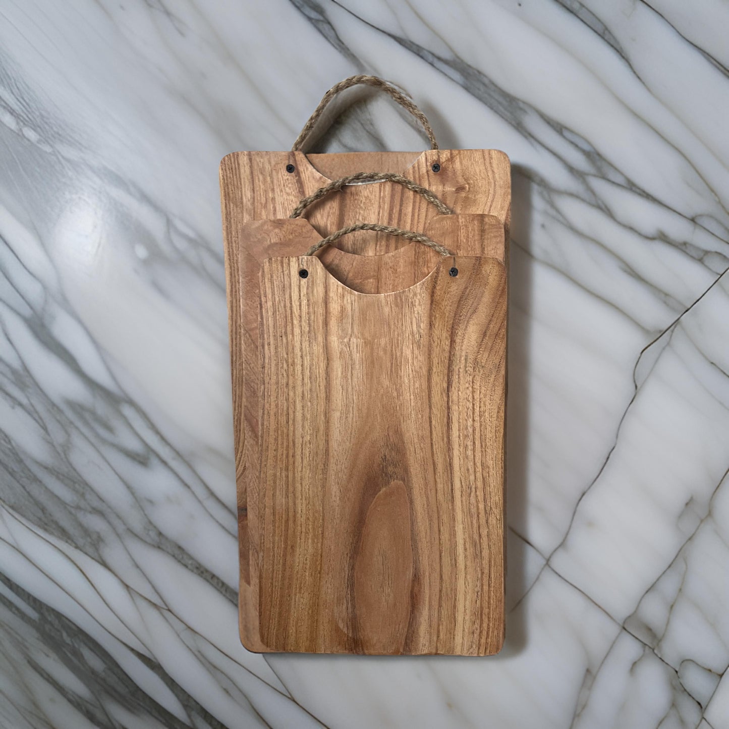 Twine Handle Wooden Cutting Board