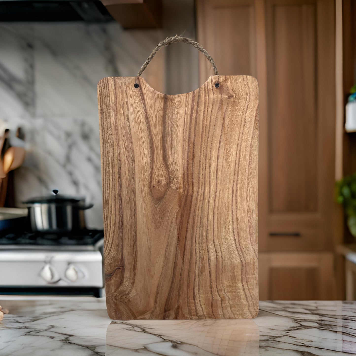 Twine Handle Wooden Cutting Board