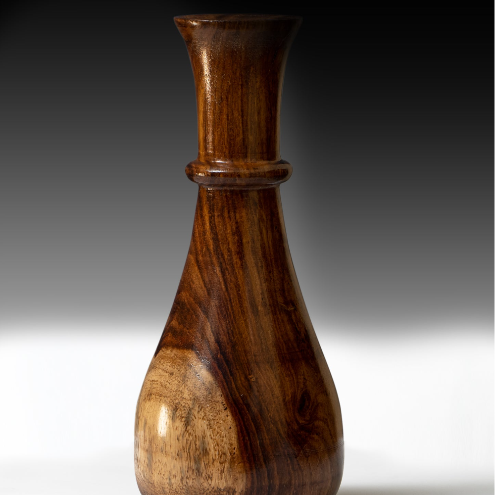 Wooden Vase Long Neck