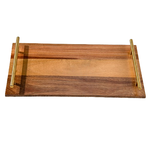 Wooden Handle Flat Tray