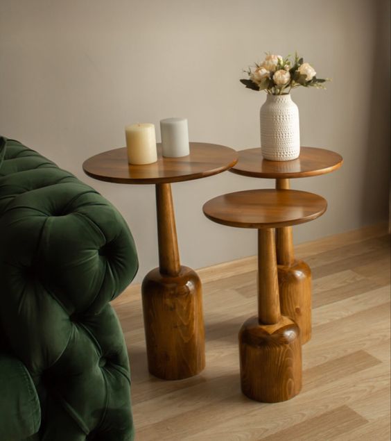 Wooden End Table Natural