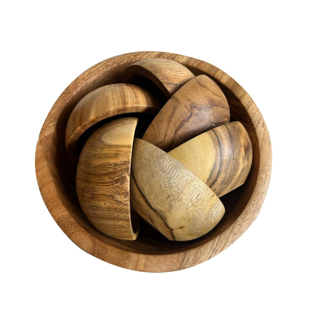 Acacia Wooden Bowl Set of 7