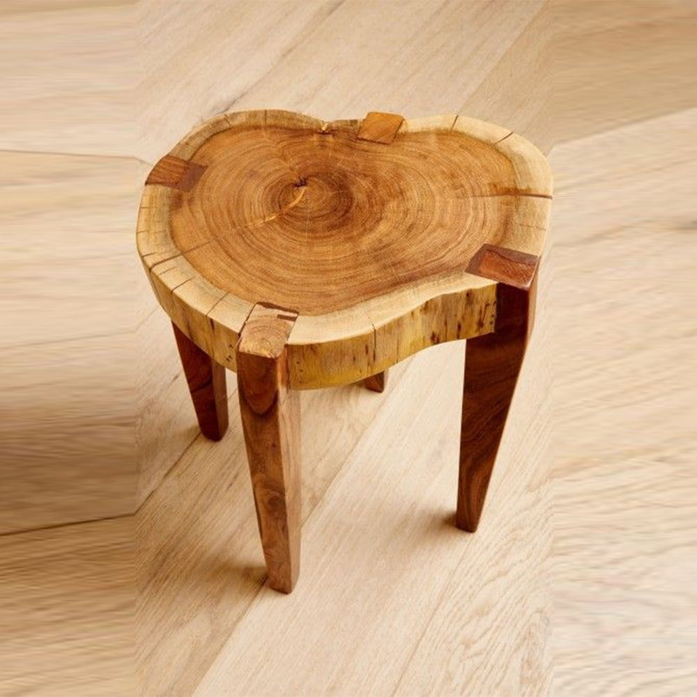 Raw Wood End Table